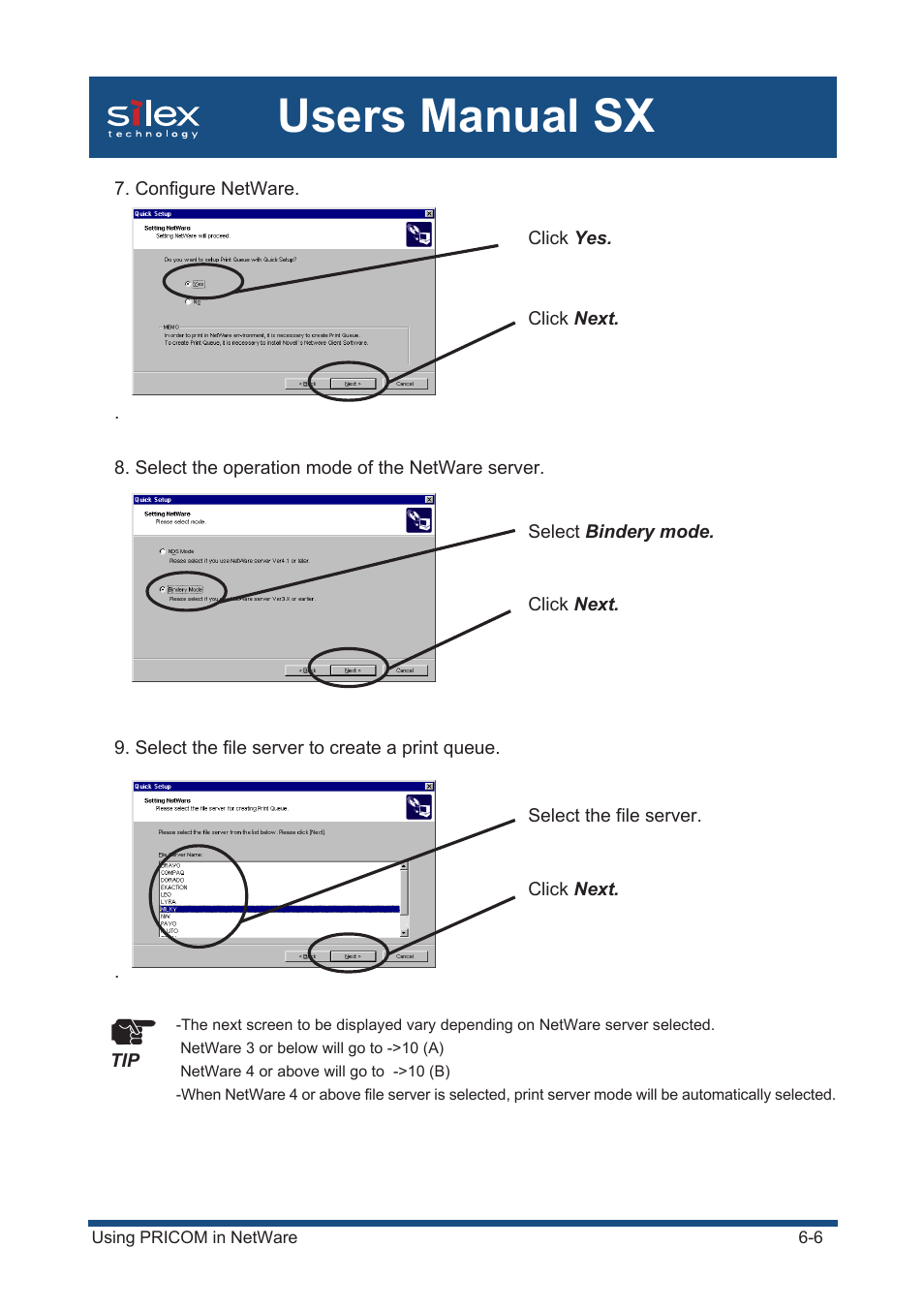 Users manual sx | Silex technology Mini Print Server PRICOM SX-300U User Manual | Page 104 / 191