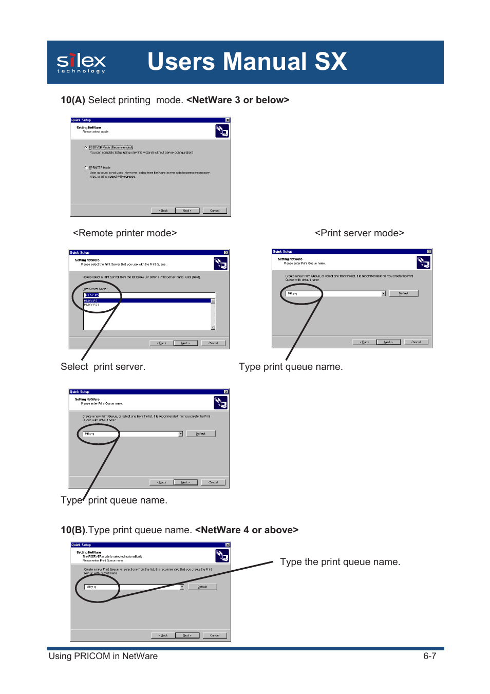 Users manual sx | Silex technology Mini Print Server PRICOM SX-300U User Manual | Page 105 / 191