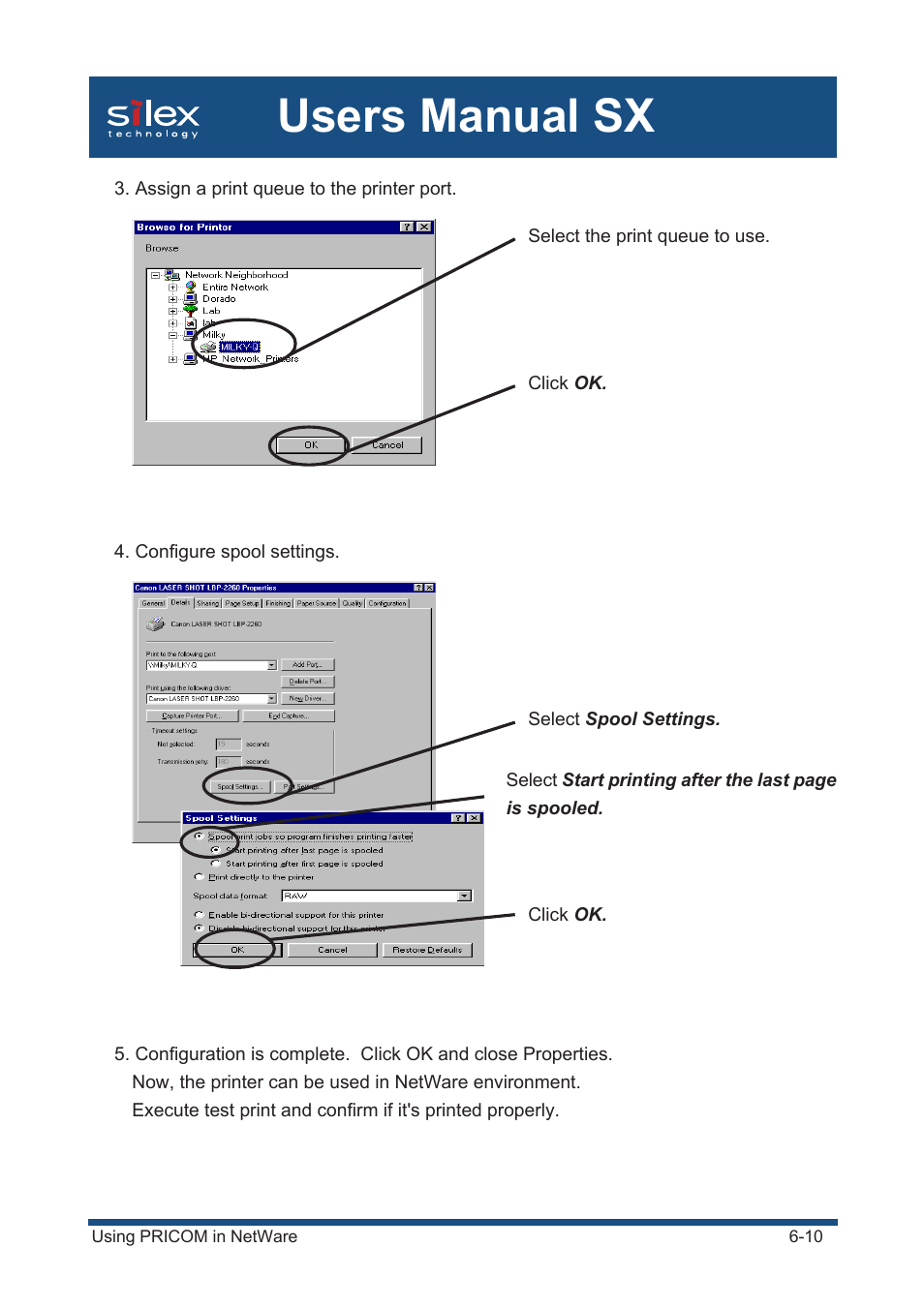 Users manual sx | Silex technology Mini Print Server PRICOM SX-300U User Manual | Page 108 / 191