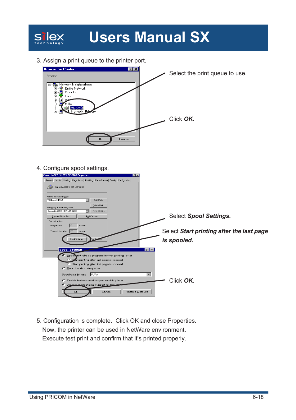 Users manual sx | Silex technology Mini Print Server PRICOM SX-300U User Manual | Page 116 / 191