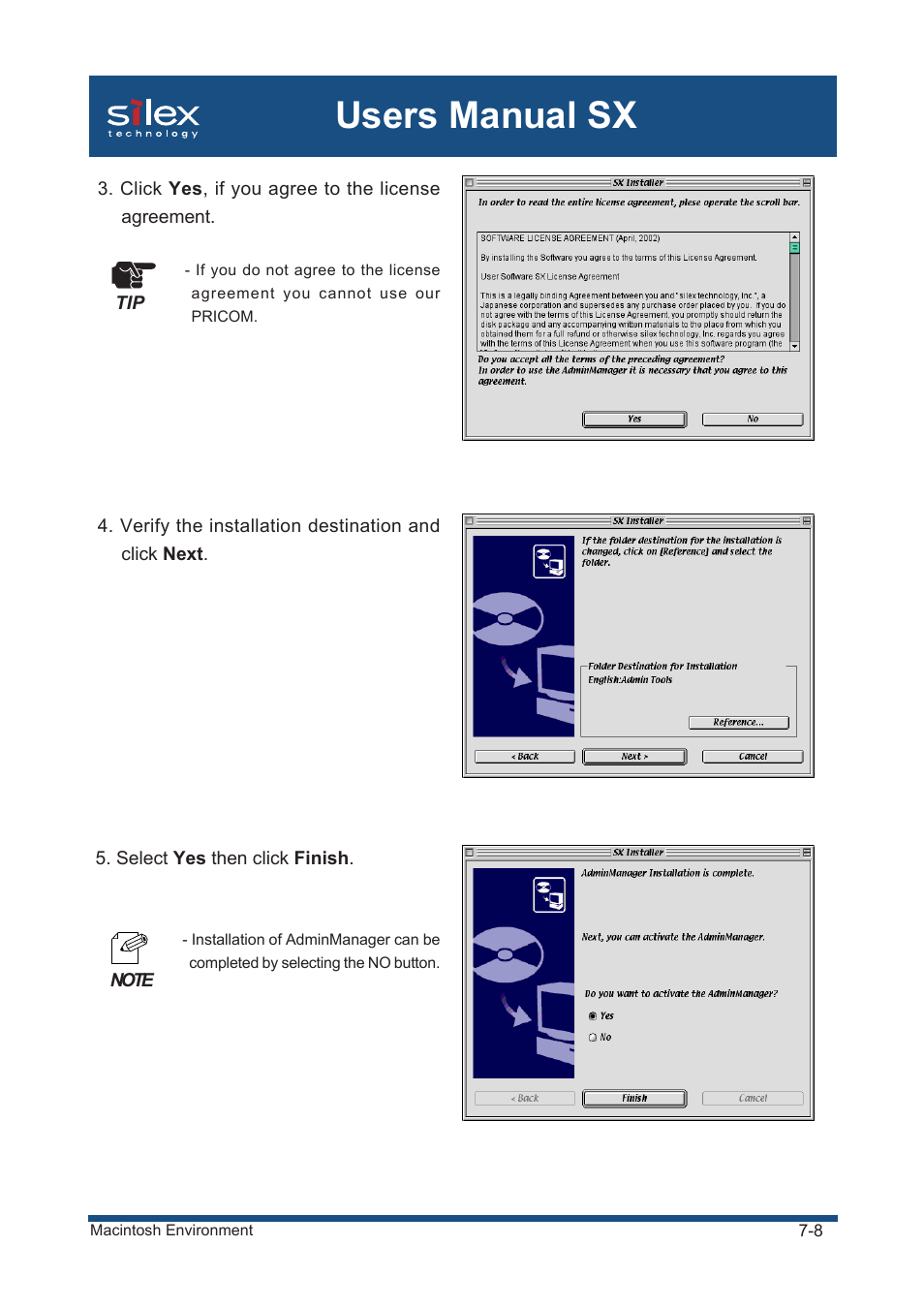 Users manual sx | Silex technology Mini Print Server PRICOM SX-300U User Manual | Page 126 / 191