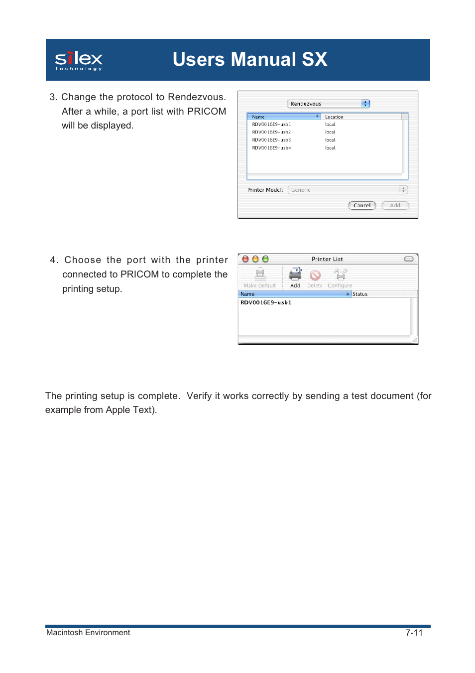 Users manual sx | Silex technology Mini Print Server PRICOM SX-300U User Manual | Page 129 / 191