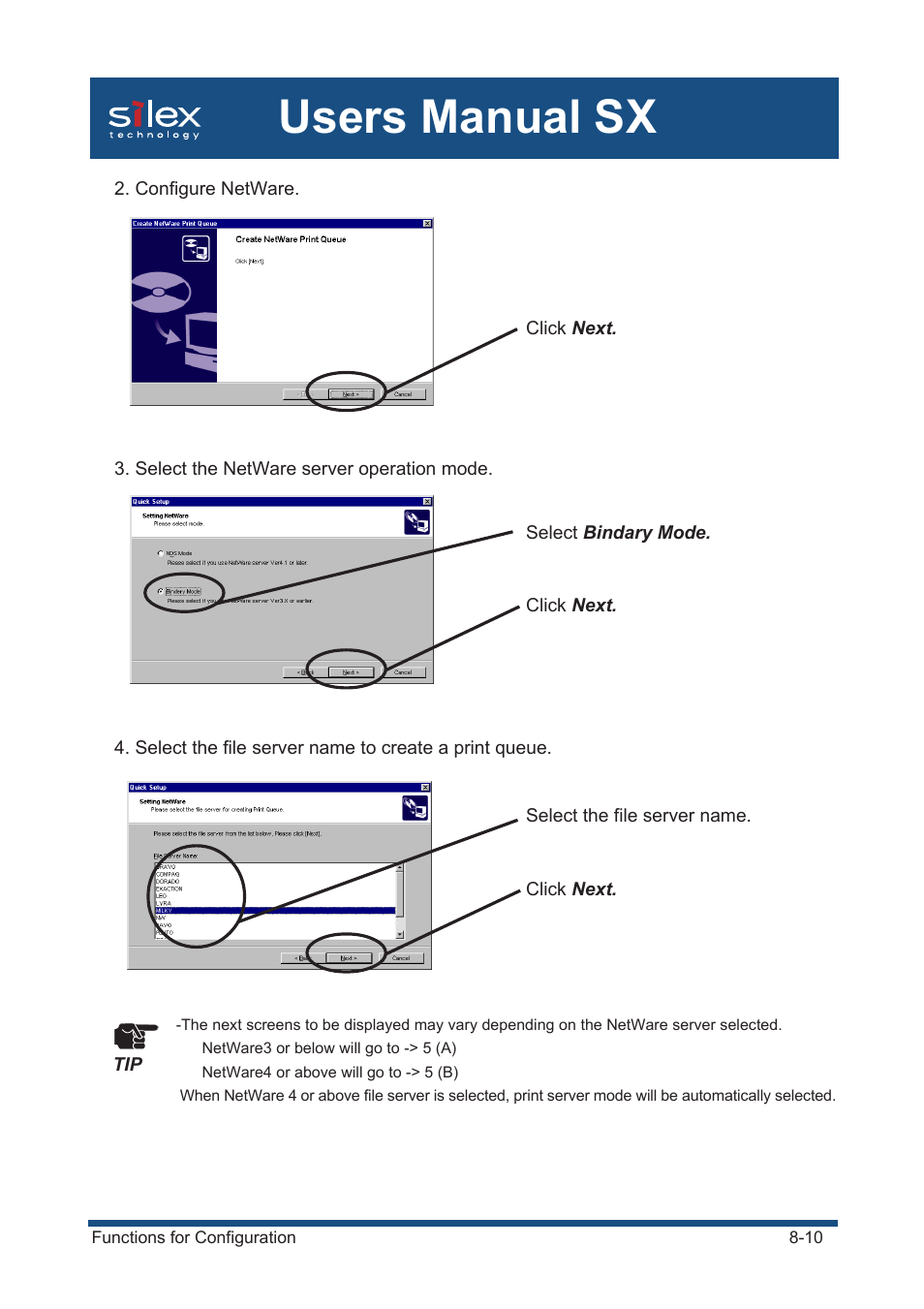 Users manual sx | Silex technology Mini Print Server PRICOM SX-300U User Manual | Page 139 / 191