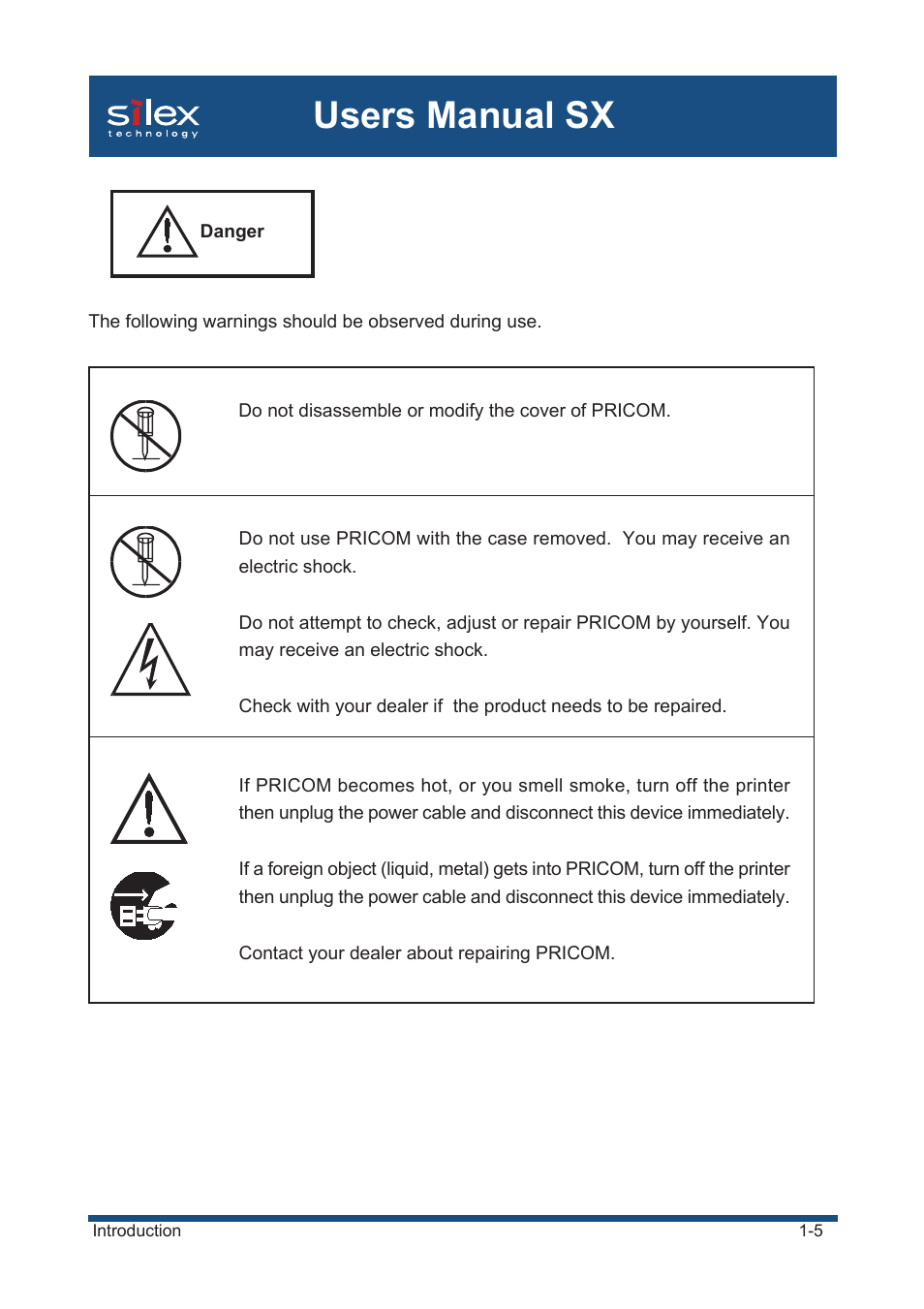 Users manual sx | Silex technology Mini Print Server PRICOM SX-300U User Manual | Page 14 / 191