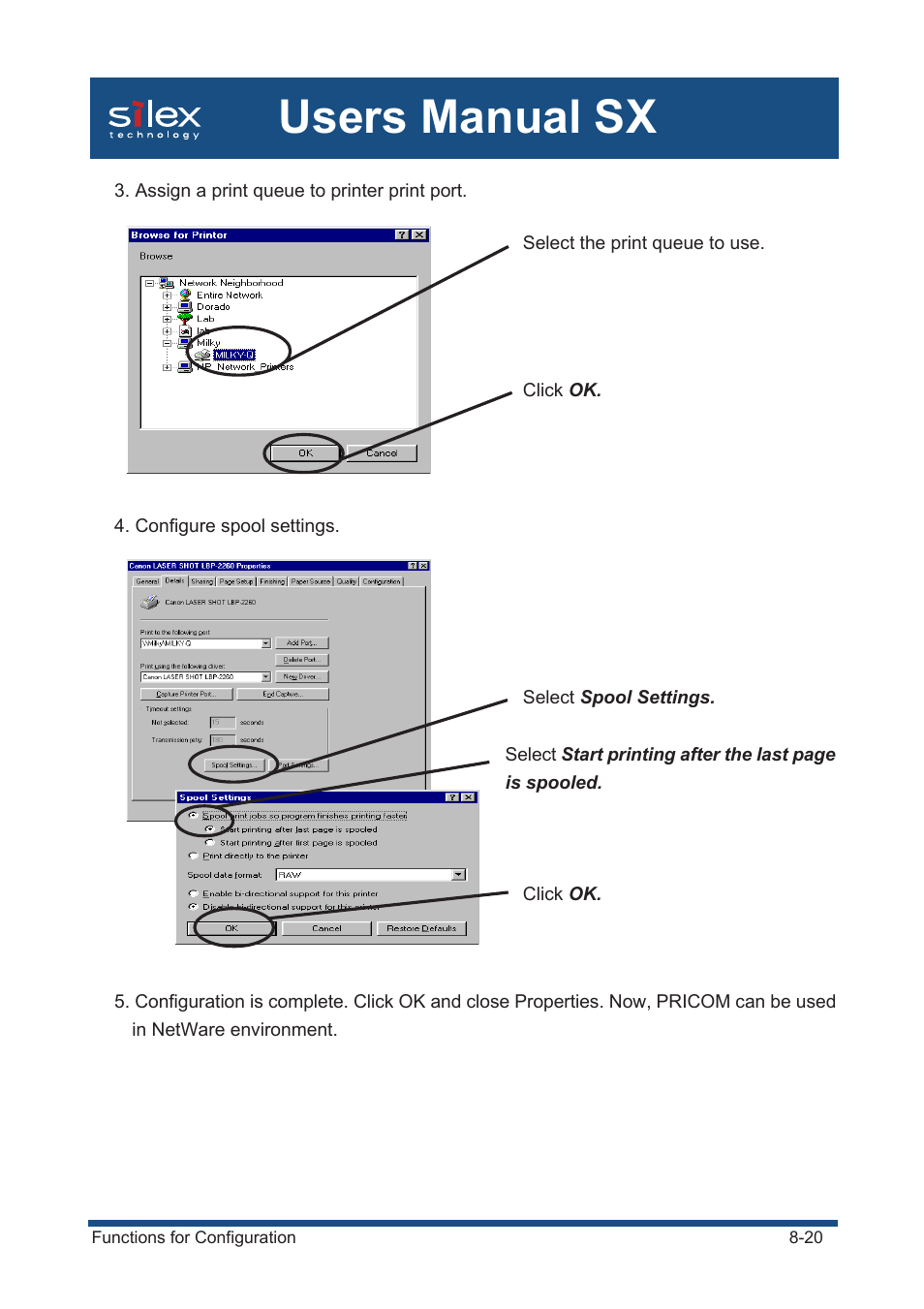 Users manual sx | Silex technology Mini Print Server PRICOM SX-300U User Manual | Page 149 / 191