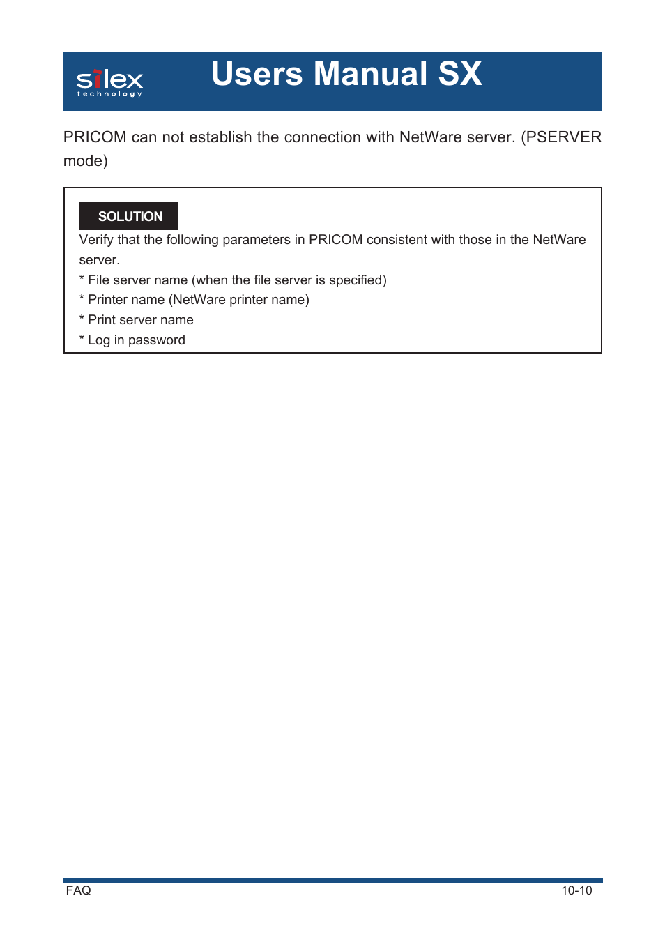 Users manual sx | Silex technology Mini Print Server PRICOM SX-300U User Manual | Page 171 / 191