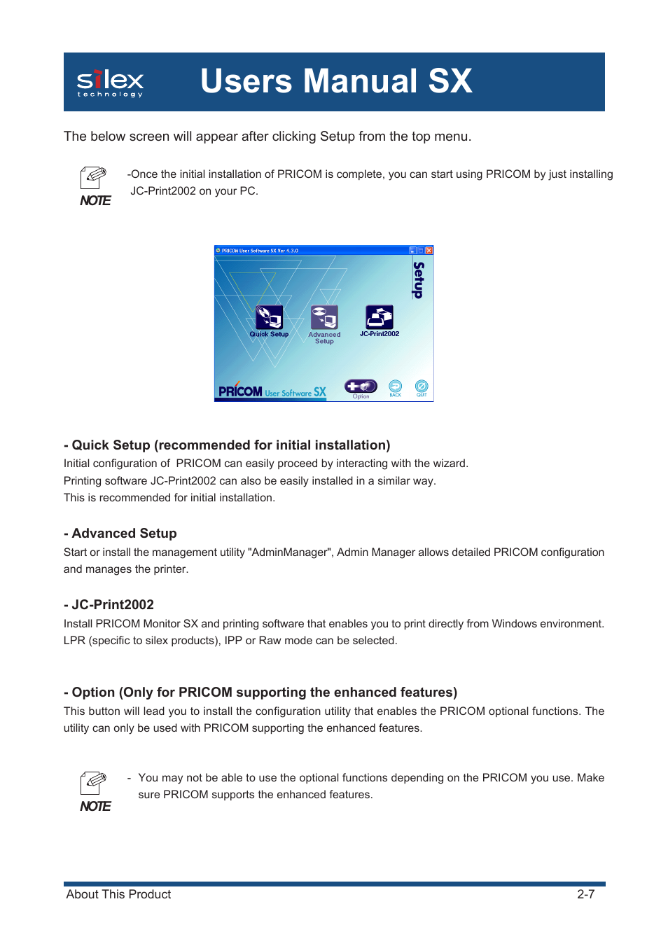 Users manual sx | Silex technology Mini Print Server PRICOM SX-300U User Manual | Page 23 / 191