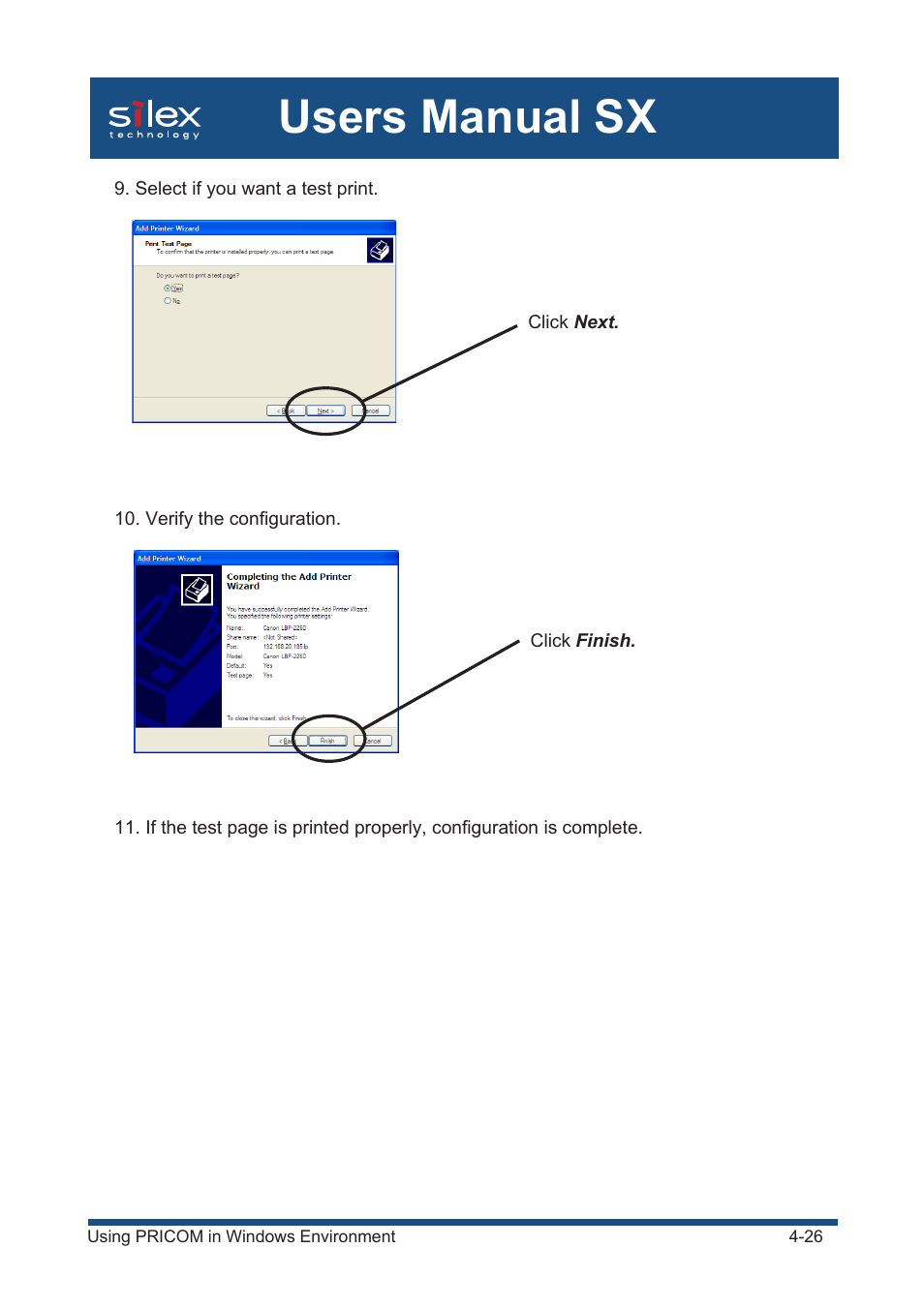 Users manual sx | Silex technology Mini Print Server PRICOM SX-300U User Manual | Page 51 / 191