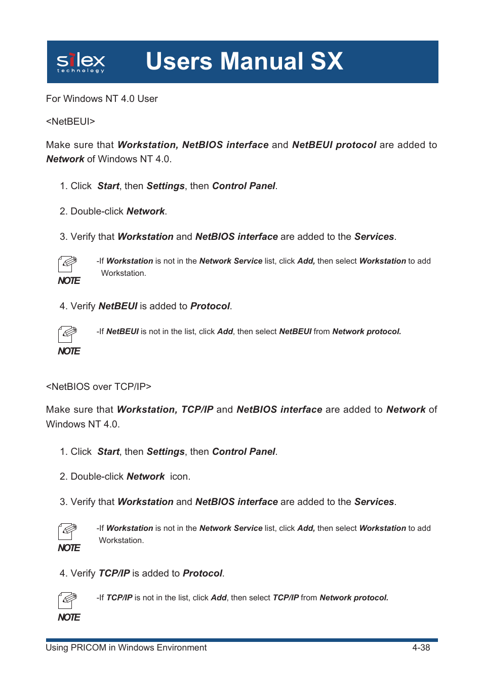 Users manual sx | Silex technology Mini Print Server PRICOM SX-300U User Manual | Page 63 / 191