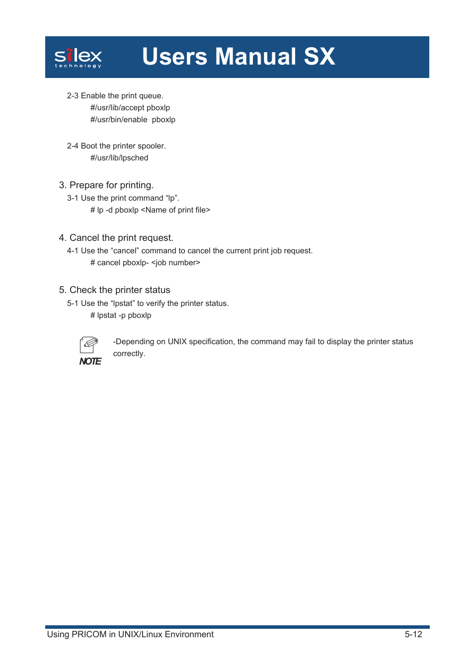 Users manual sx | Silex technology Mini Print Server PRICOM SX-300U User Manual | Page 81 / 191