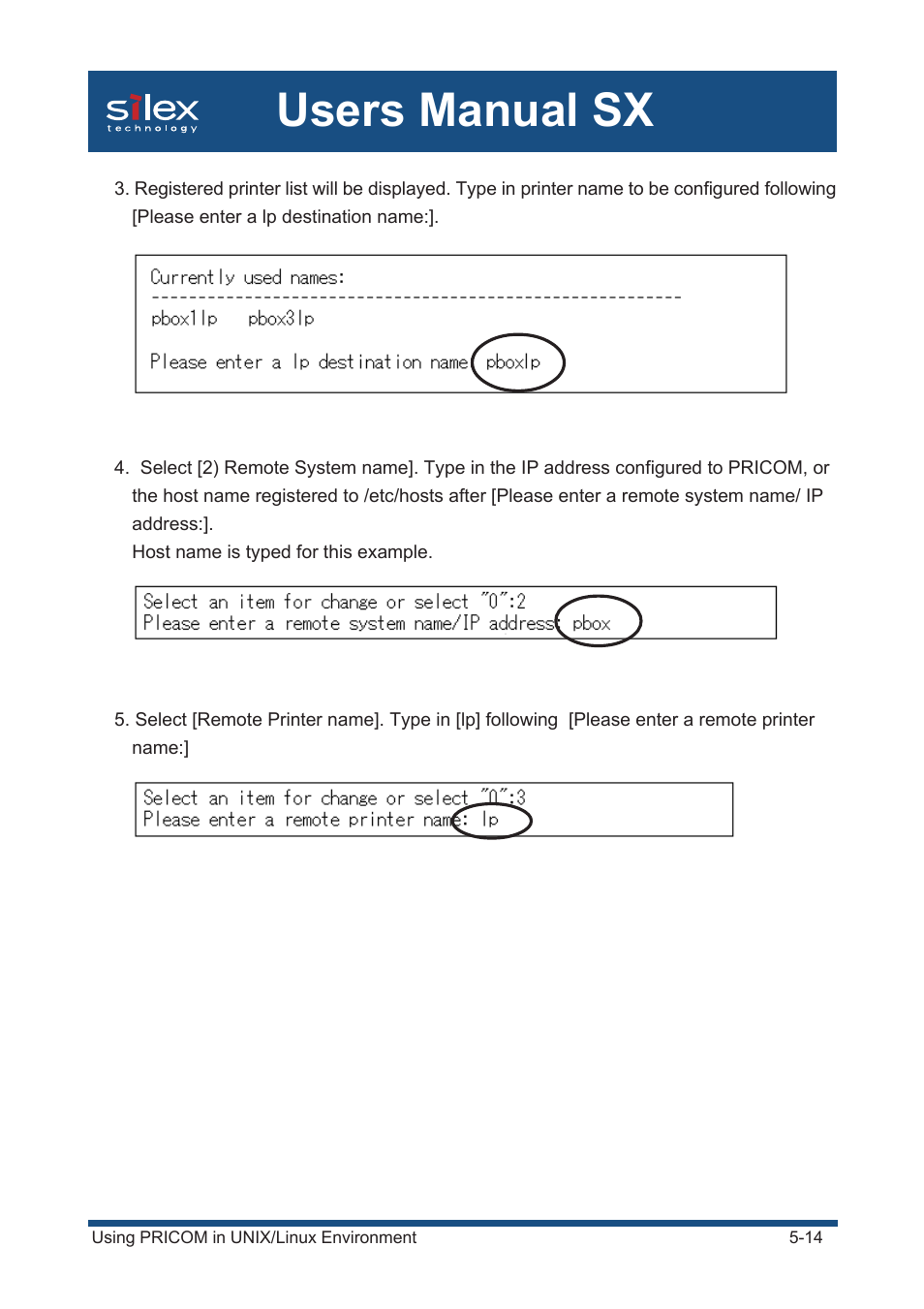 Users manual sx | Silex technology Mini Print Server PRICOM SX-300U User Manual | Page 83 / 191