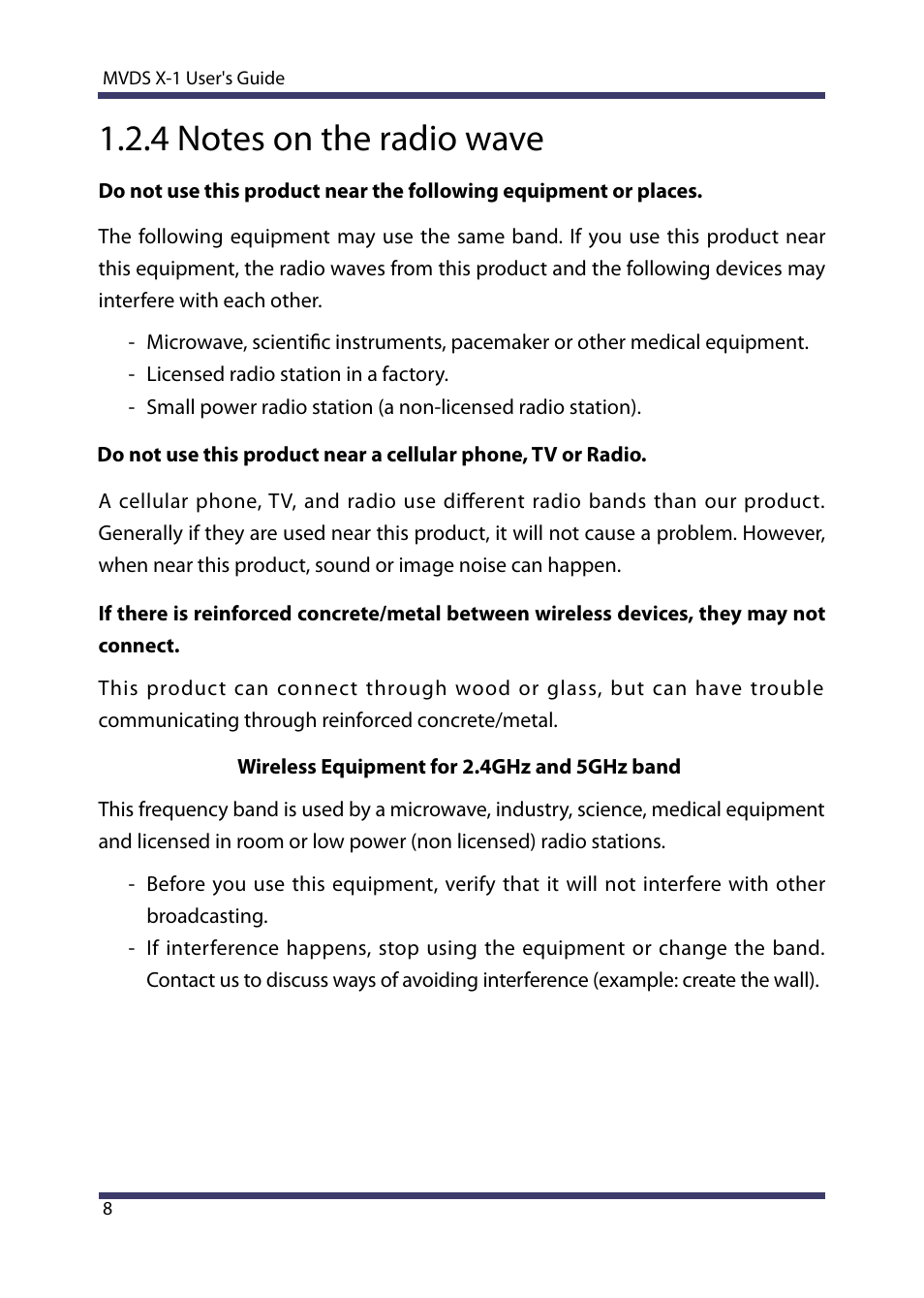 4 notes on the radio wave | Silex technology Multicast Video Distribution System MVDS X-1 User Manual | Page 14 / 76
