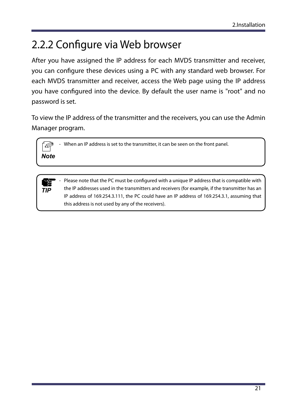 2 configure via web browser | Silex technology Multicast Video Distribution System MVDS X-1 User Manual | Page 27 / 76