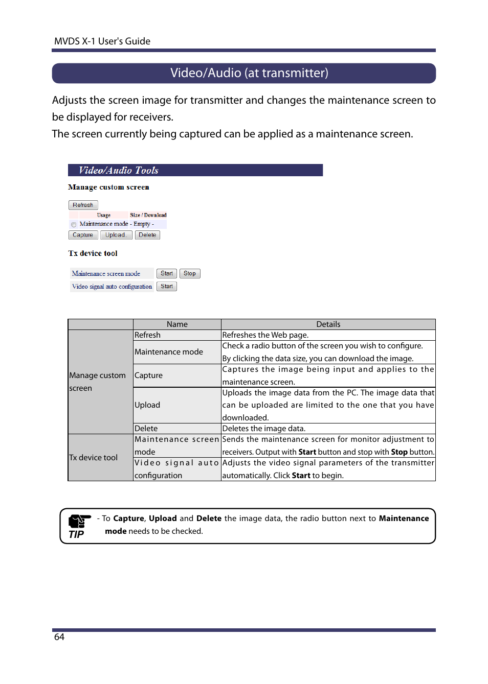 Video/audio (at transmitter) | Silex technology Multicast Video Distribution System MVDS X-1 User Manual | Page 70 / 76