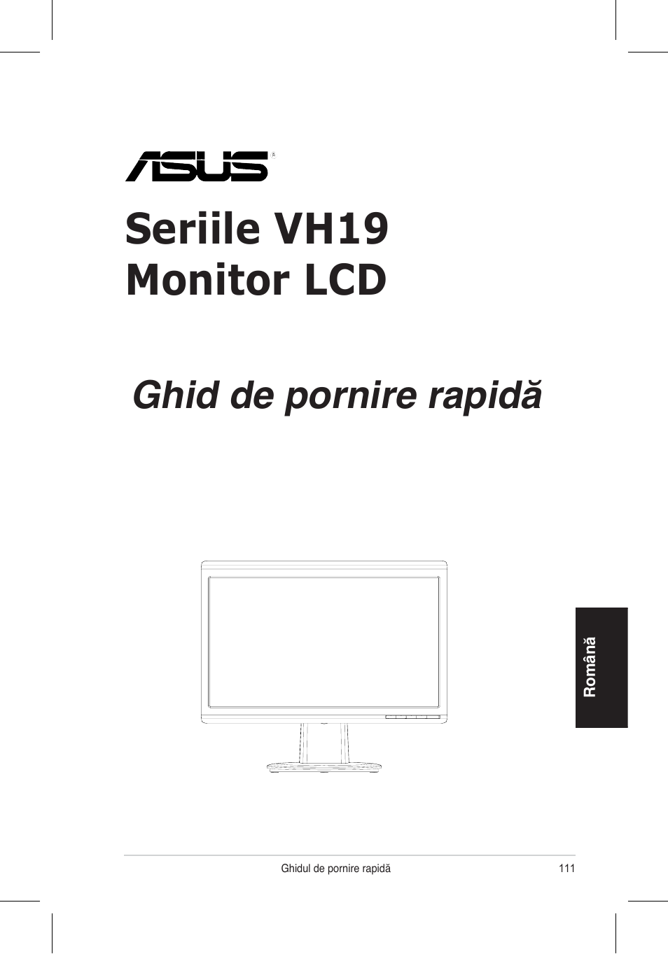 Seriile vh196 monitor lcd, Ghid de pornire rapidă | Asus VH196 Series User Manual | Page 113 / 157