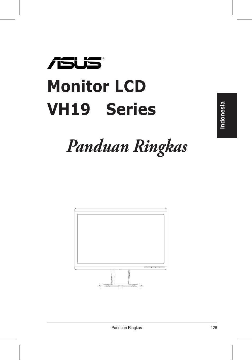 Panduan ringkas, Monitor lcd vh196 series | Asus VH196 Series User Manual | Page 128 / 157