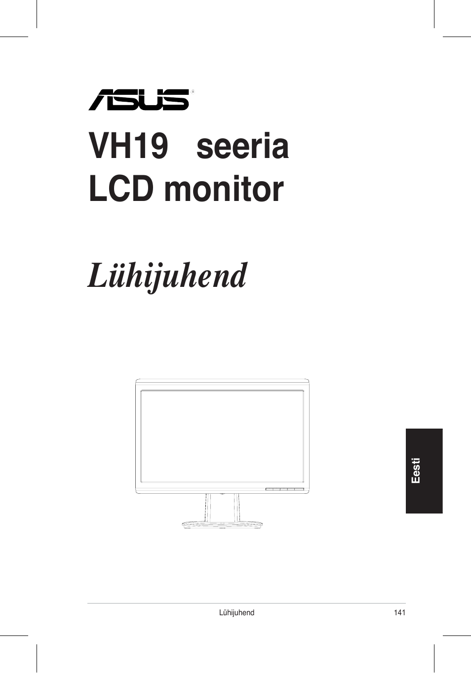 Vh196 seeria lcd monitor lühijuhend | Asus VH196 Series User Manual | Page 143 / 157