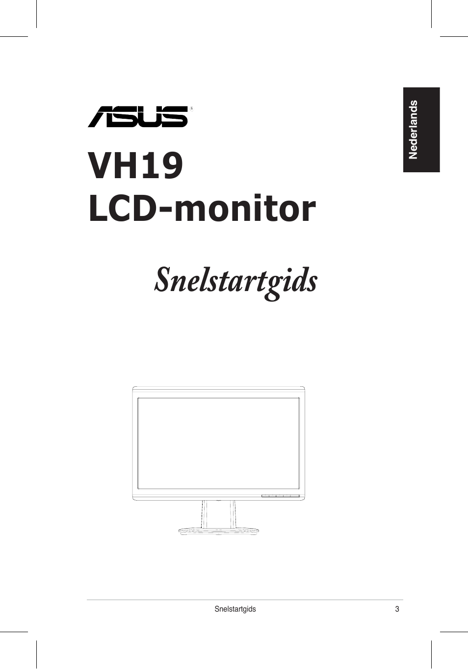 Vh196 lcd-monitor, Snelstartgids | Asus VH196 Series User Manual | Page 33 / 157