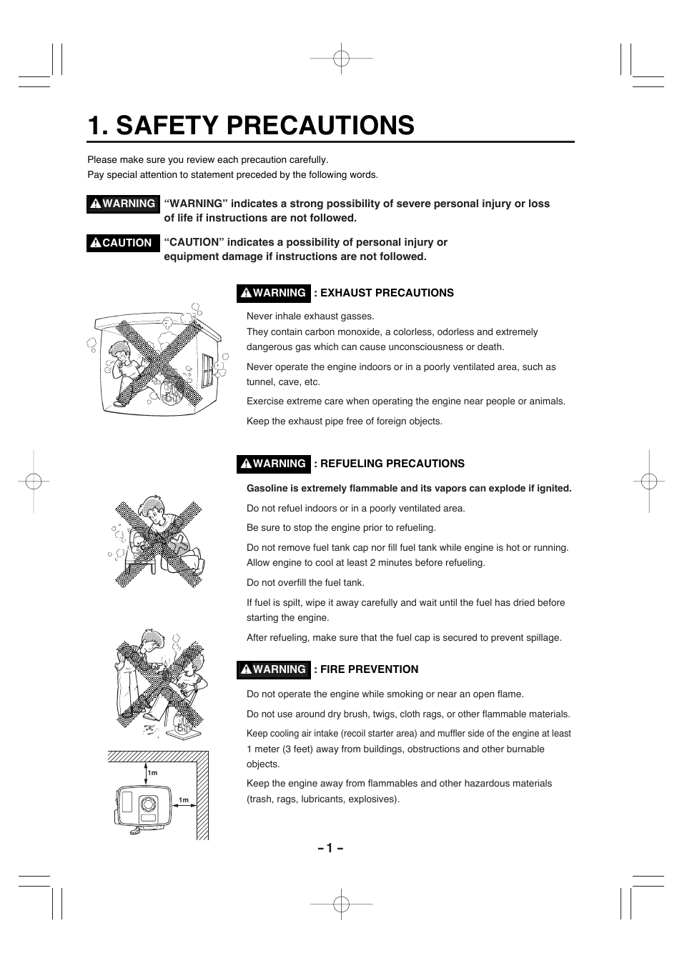 Safety precautions | Subaru EH025P User Manual | Page 12 / 30