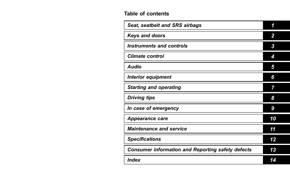 Subaru 2001 Outback User Manual | Page 11 / 448