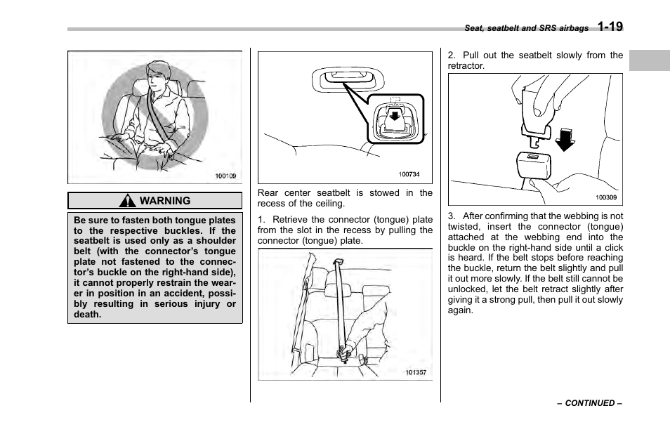 Subaru 2001 Outback User Manual | Page 41 / 448