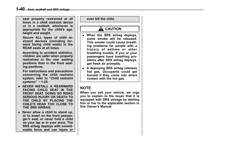 Subaru 2001 Outback User Manual | Page 62 / 448