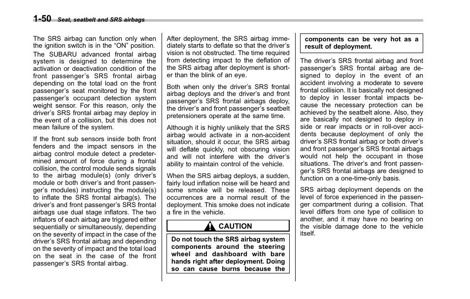 Subaru 2001 Outback User Manual | Page 72 / 448