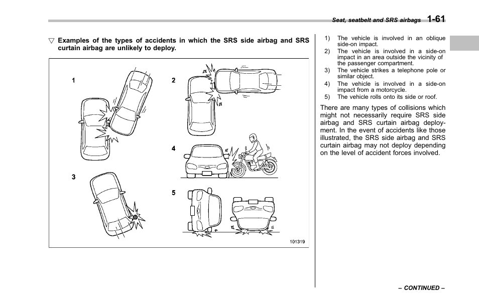 Subaru 2001 Outback User Manual | Page 83 / 448