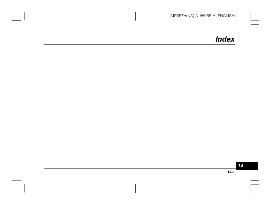 Index | Subaru Impreza User Manual | Page 25 / 35