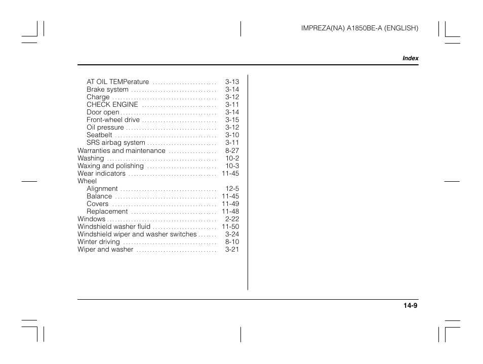 Subaru Impreza User Manual | Page 33 / 35