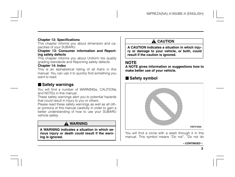 Subaru Impreza User Manual | Page 6 / 35