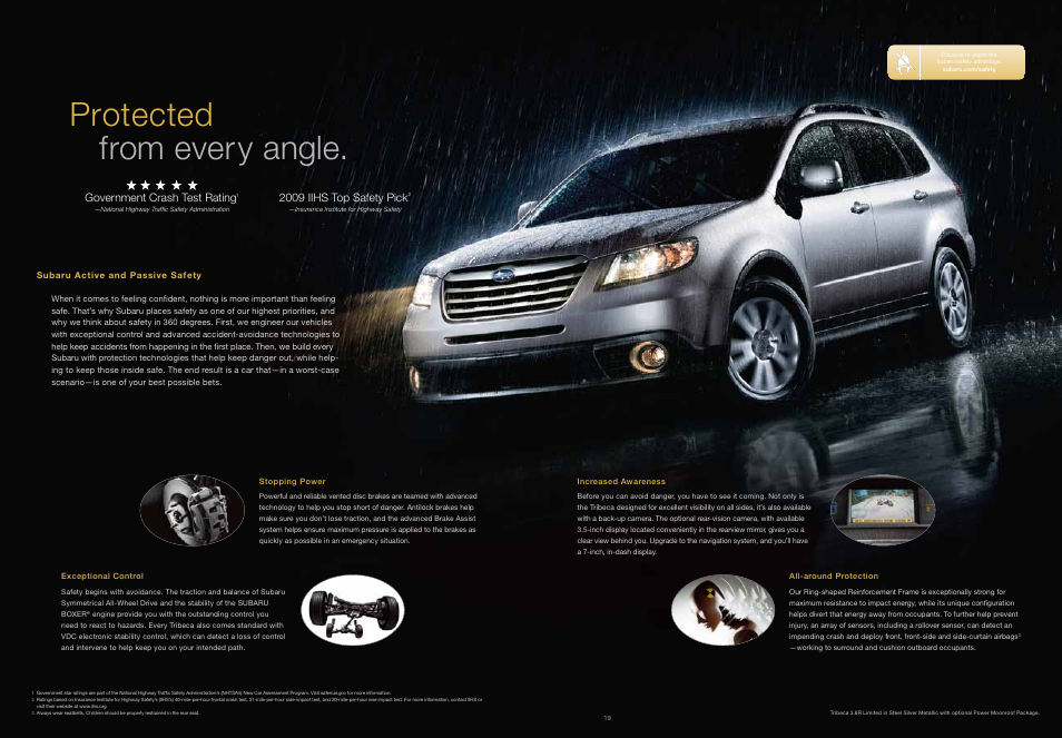 Protected from every angle | Subaru Tribeca 3.6R Touring User Manual | Page 11 / 20