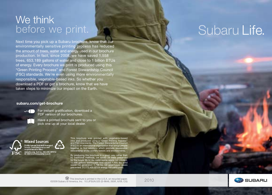Subaru 2010 Outback User Manual | 20 pages