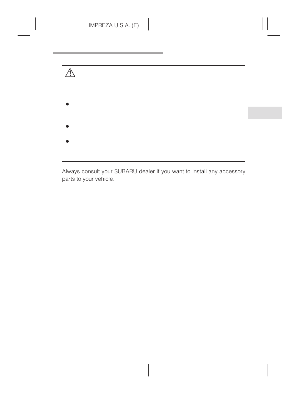 Caution | Subaru Impreza 2.2L MT User Manual | Page 105 / 328