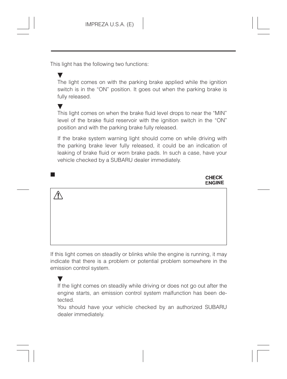 Caution | Subaru Impreza 2.2L MT User Manual | Page 115 / 328