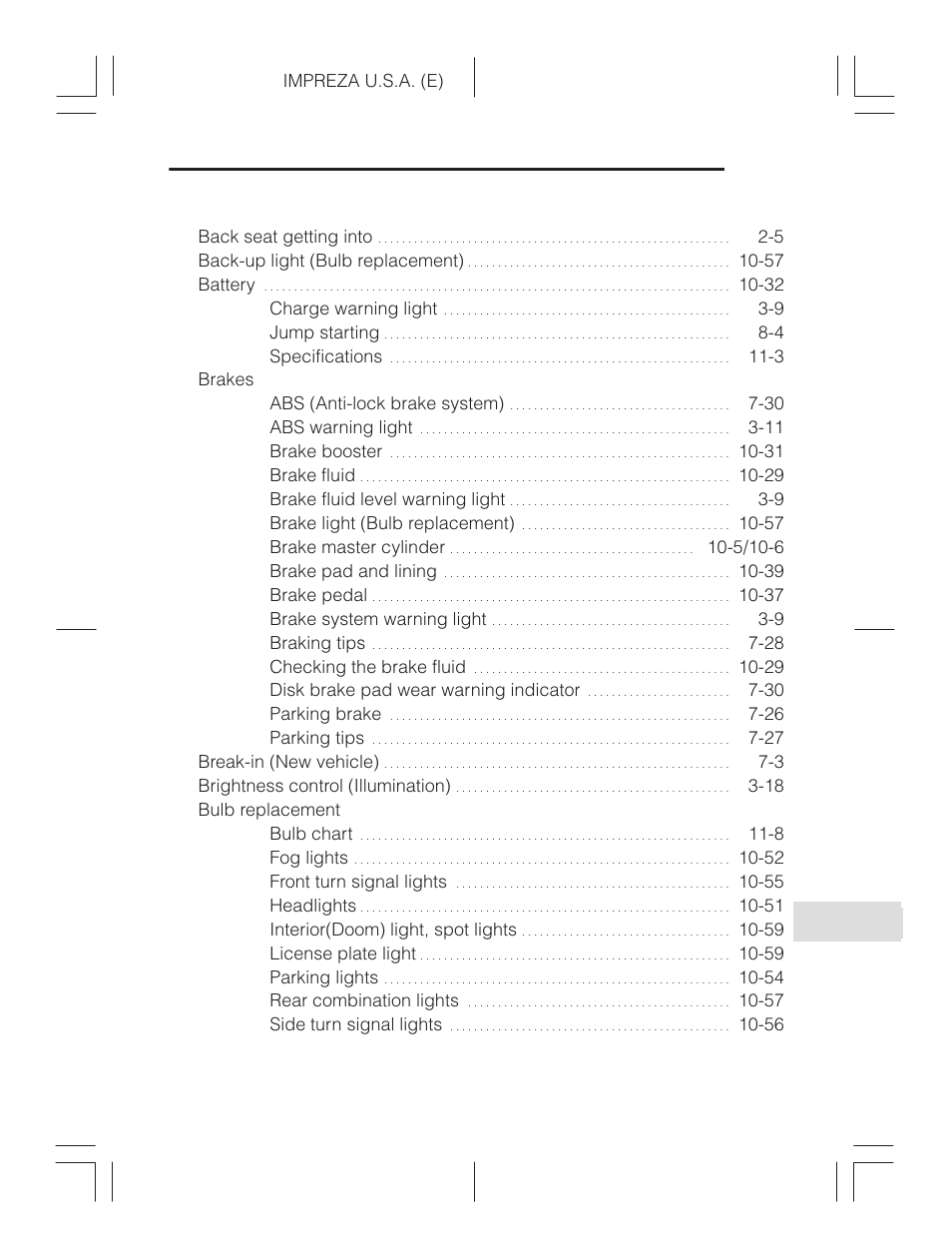 Subaru Impreza 2.2L MT User Manual | Page 13 / 328