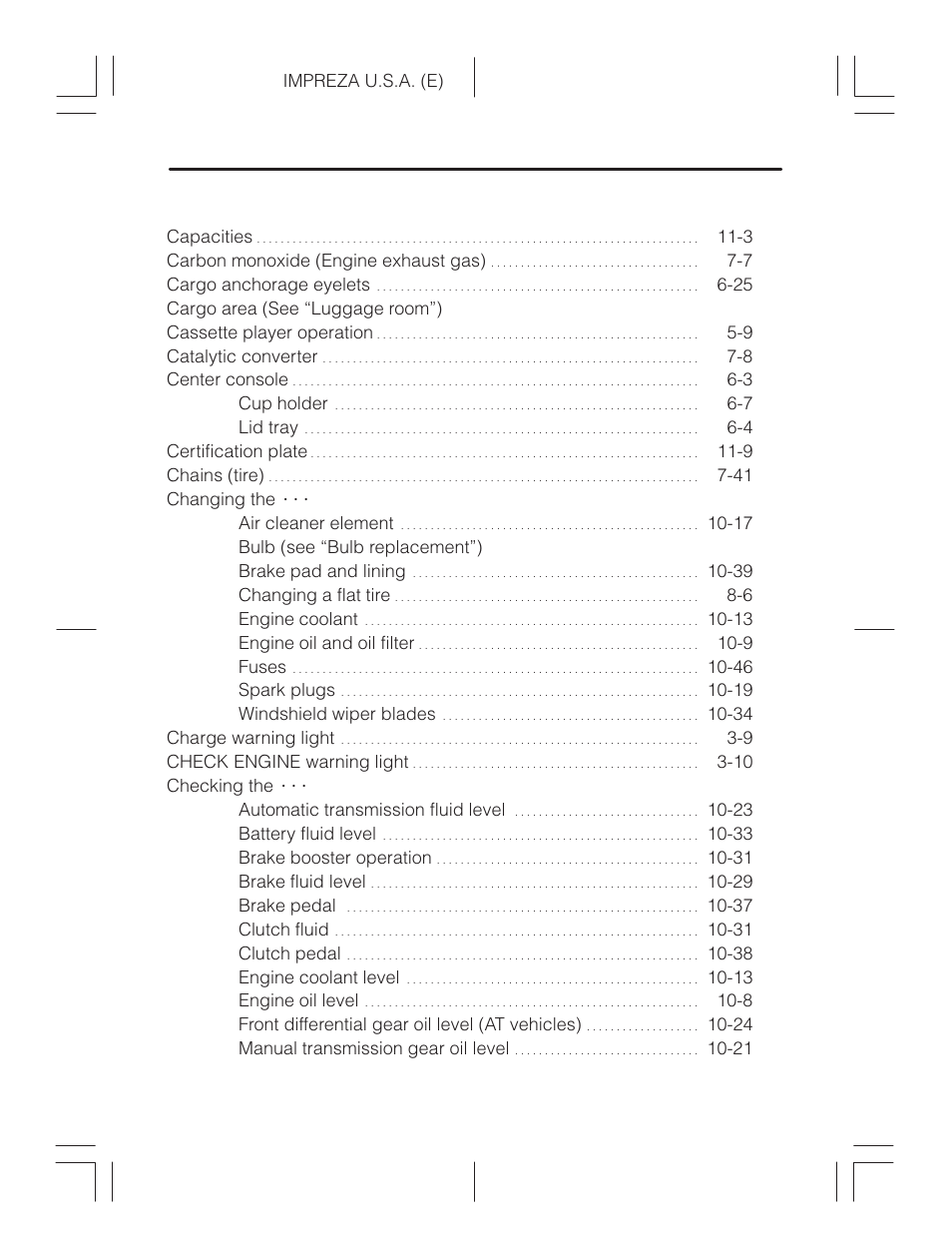 Subaru Impreza 2.2L MT User Manual | Page 14 / 328