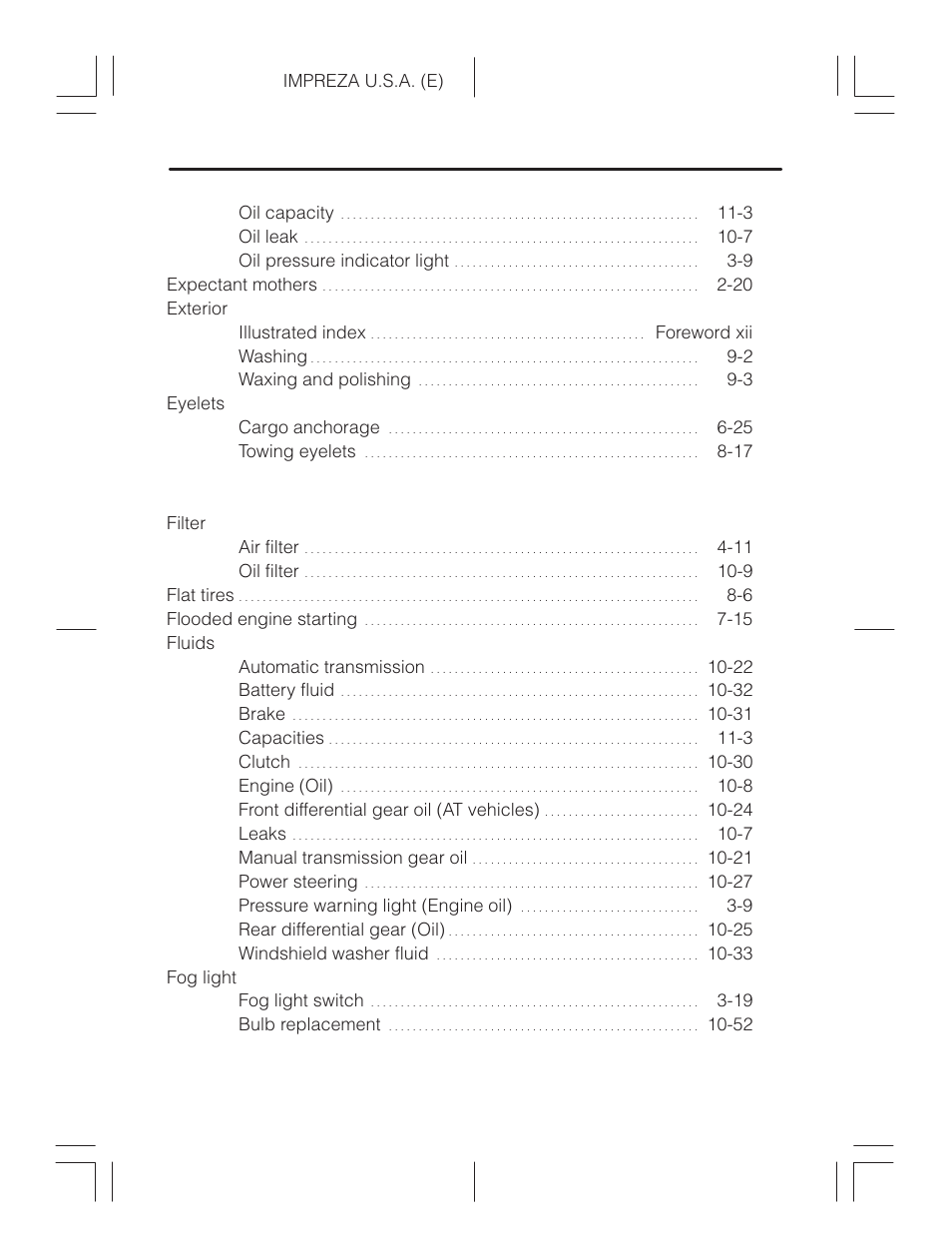 E to f | Subaru Impreza 2.2L MT User Manual | Page 18 / 328