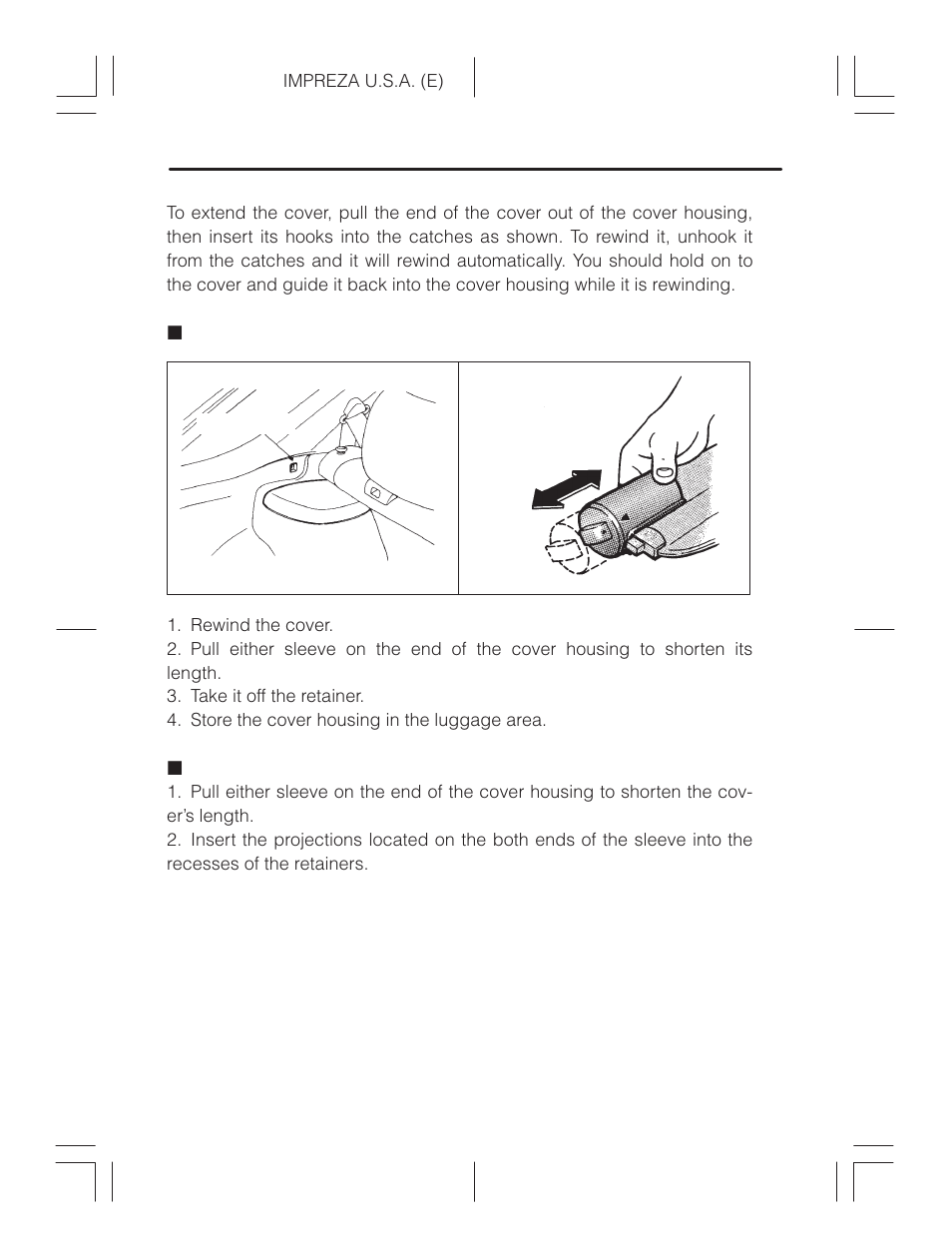 To remove the cover housing, To install the cover housing | Subaru Impreza 2.2L MT User Manual | Page 180 / 328