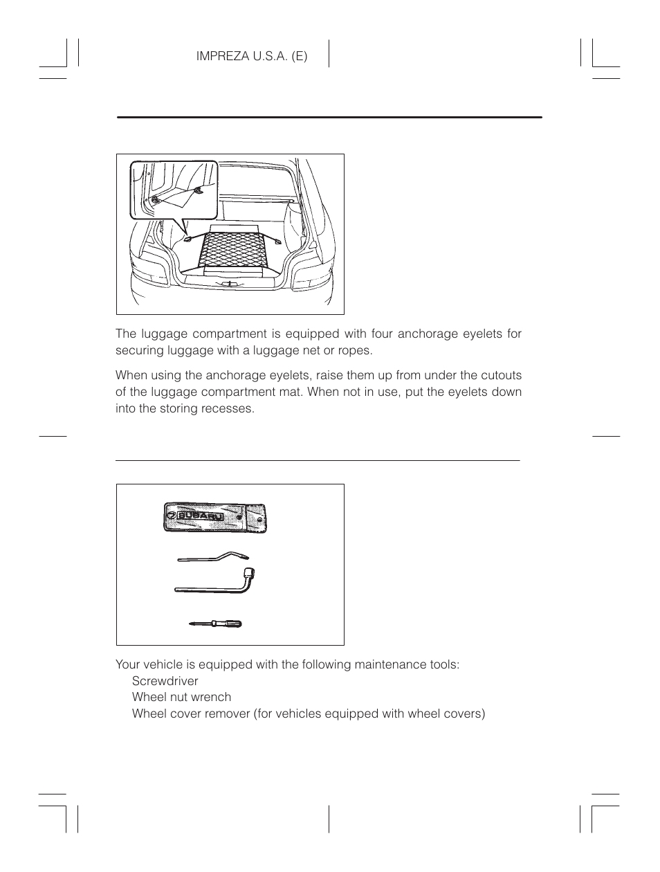 Maintenance tools | Subaru Impreza 2.2L MT User Manual | Page 182 / 328