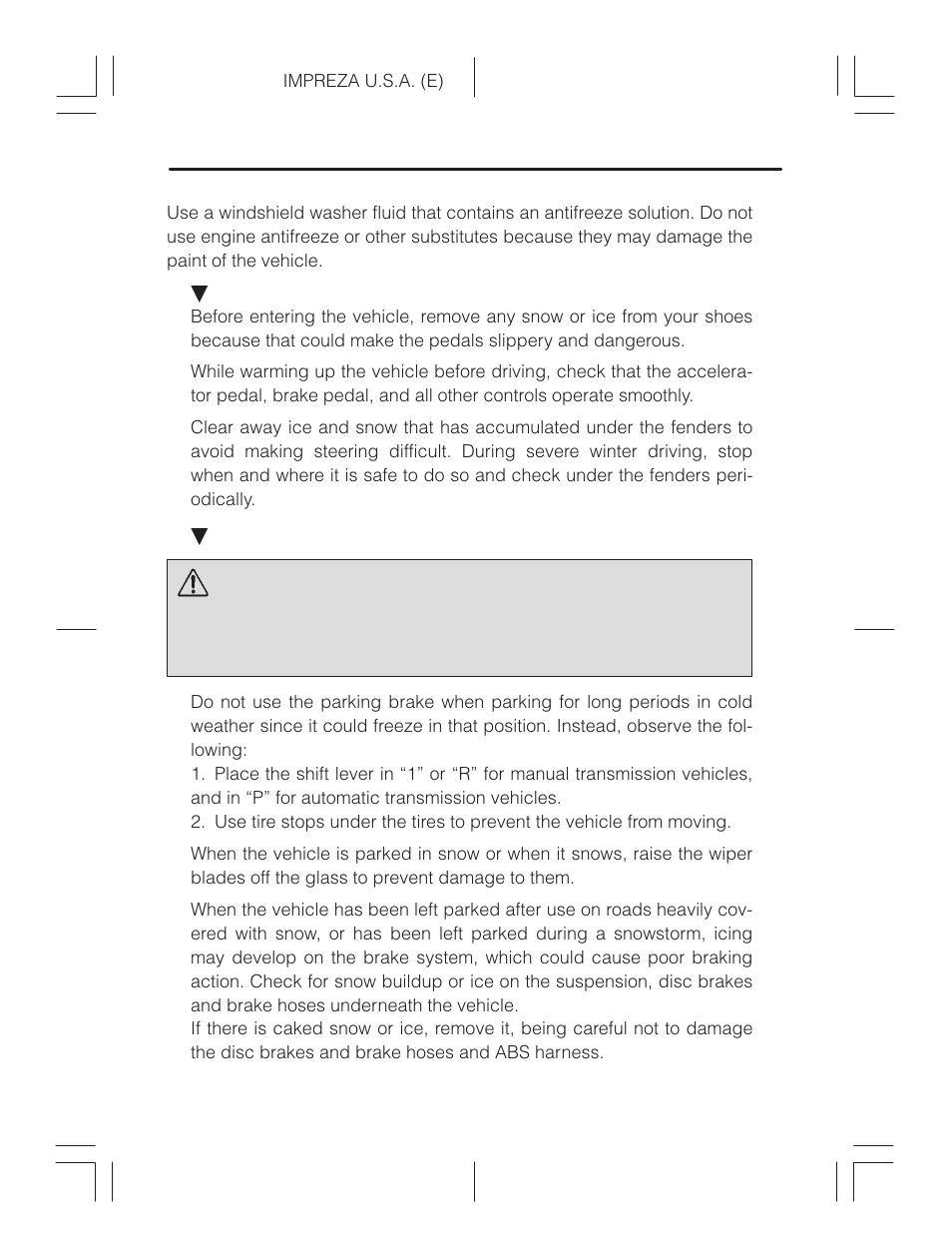 Warning | Subaru Impreza 2.2L MT User Manual | Page 220 / 328