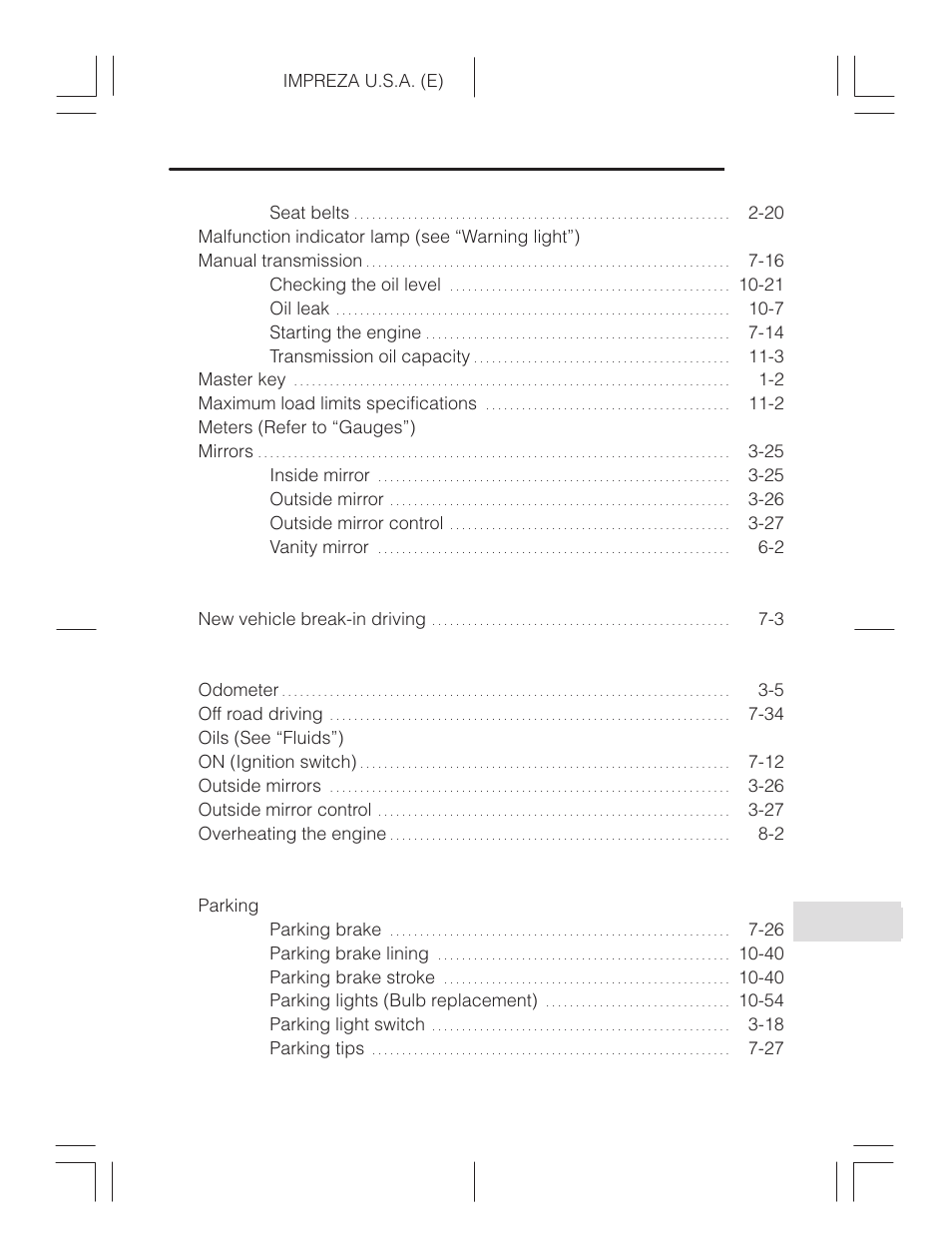 M to p | Subaru Impreza 2.2L MT User Manual | Page 23 / 328