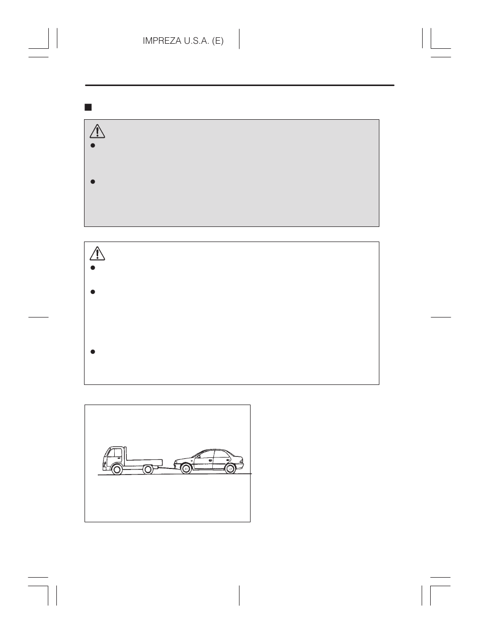 Towing with all wheels on the ground, Warning, Caution | Subaru Impreza 2.2L MT User Manual | Page 248 / 328