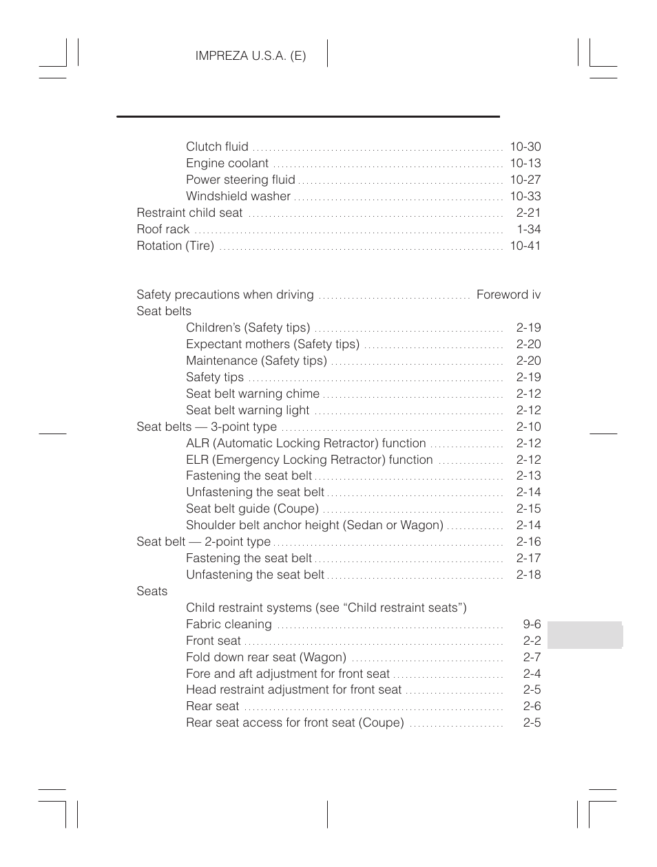 R to s | Subaru Impreza 2.2L MT User Manual | Page 25 / 328