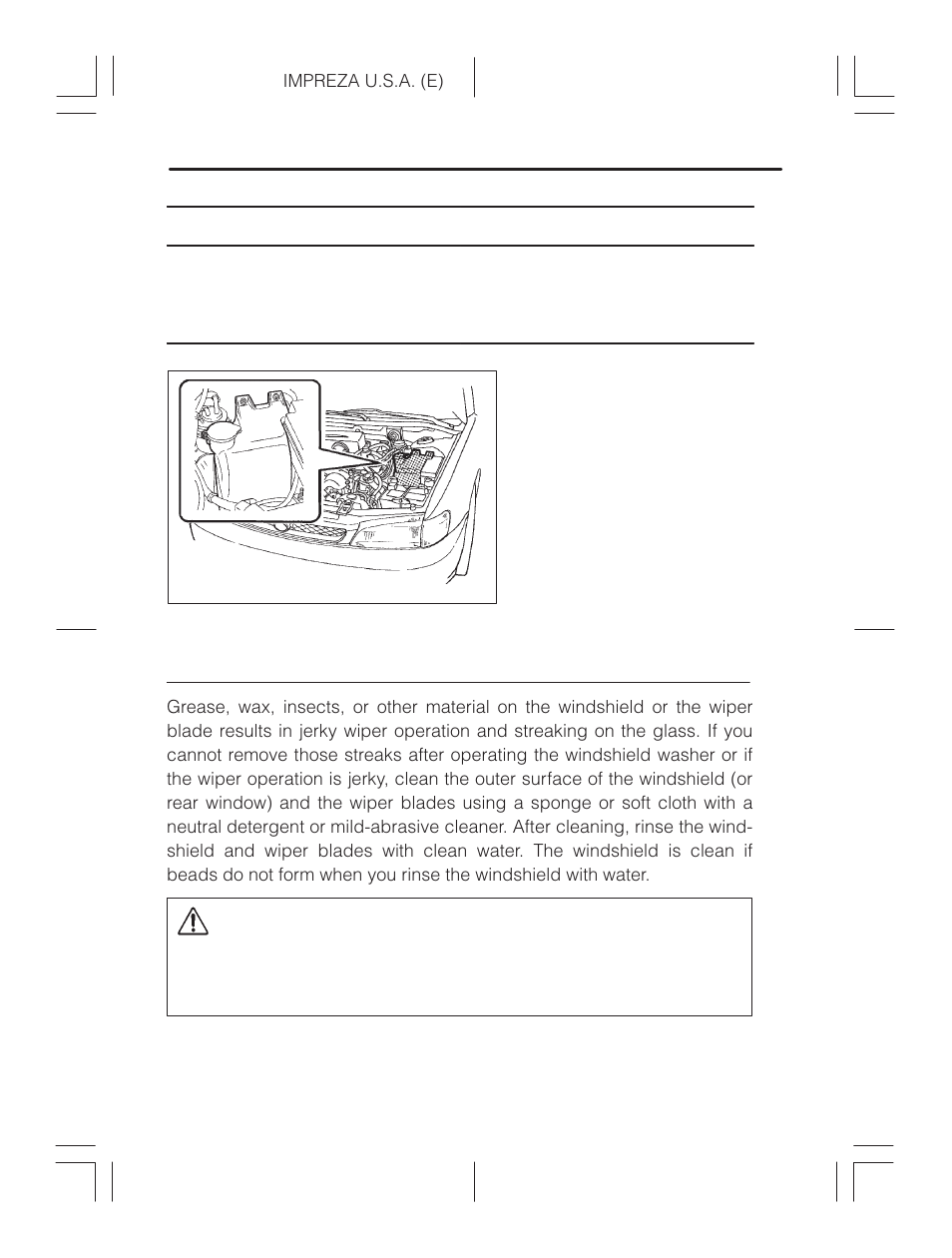 Replacement of windshield wiper blades, Caution | Subaru Impreza 2.2L MT User Manual | Page 290 / 328