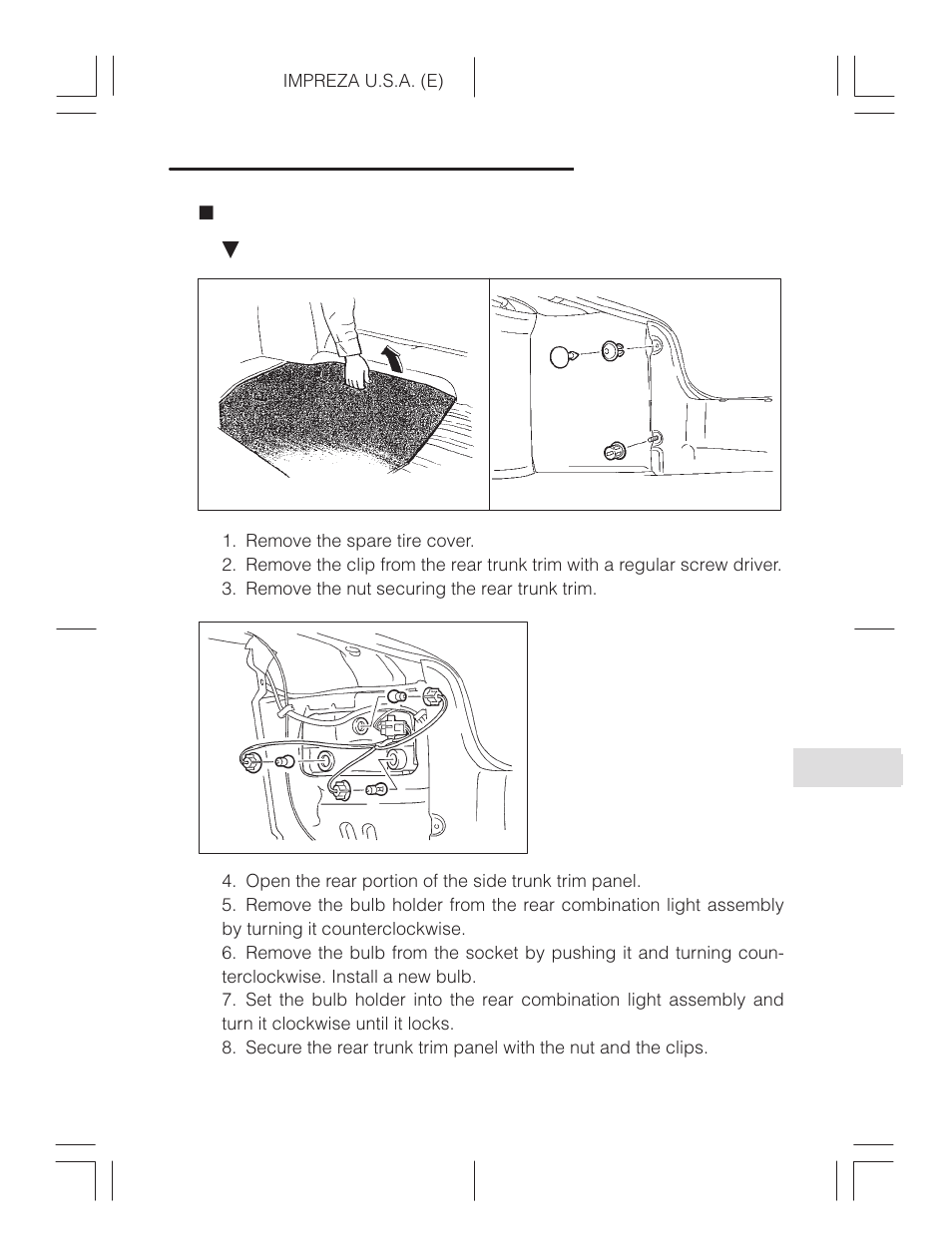 Rear combination lights | Subaru Impreza 2.2L MT User Manual | Page 313 / 328