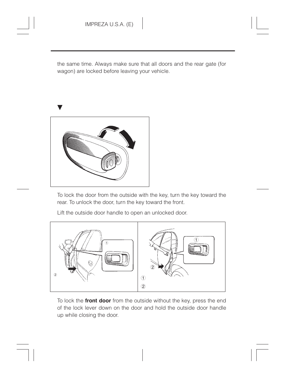 Subaru Impreza 2.2L MT User Manual | Page 35 / 328