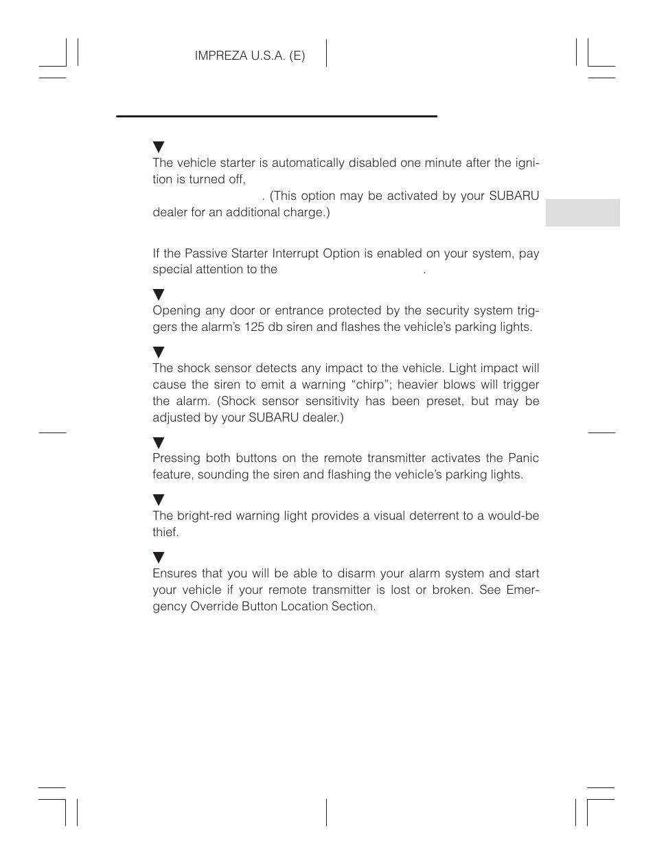 Subaru Impreza 2.2L MT User Manual | Page 44 / 328