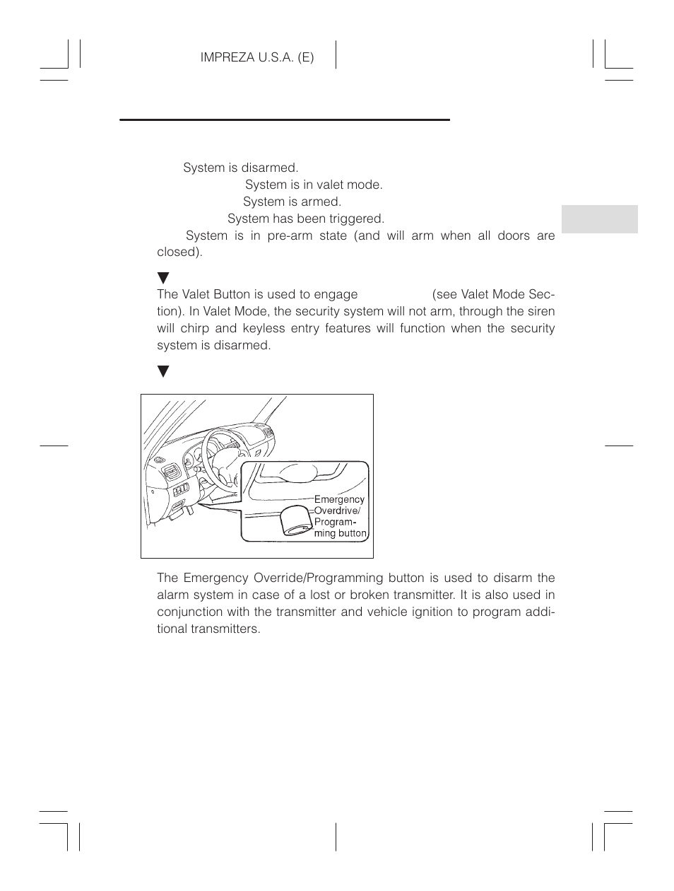 Subaru Impreza 2.2L MT User Manual | Page 46 / 328