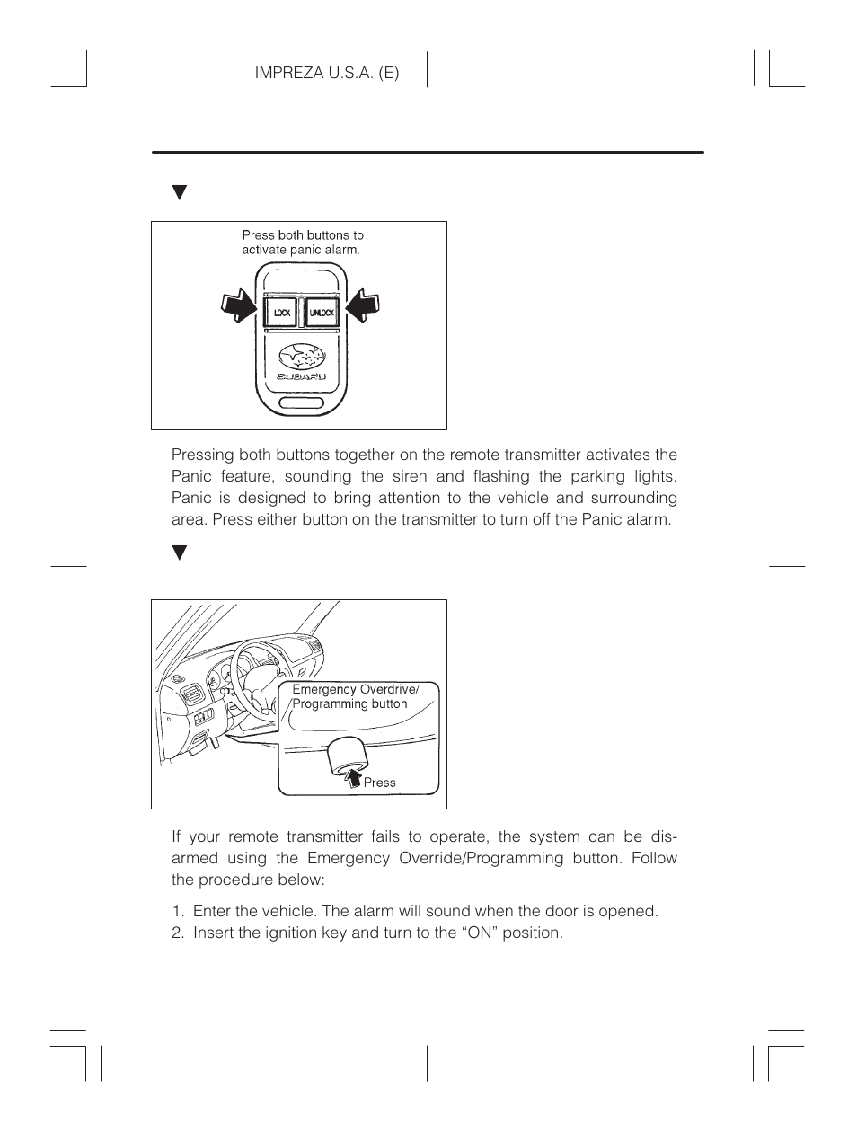 Subaru Impreza 2.2L MT User Manual | Page 49 / 328